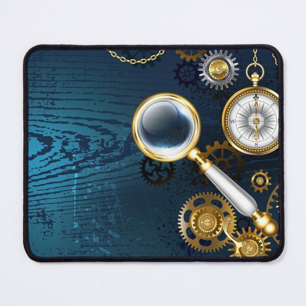 Item preview, Blue Background with Magnifier ( Steampunk ) designed and sold by Blackmoon9.