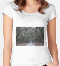 Wormsloe Plantation Savannah Women's Fitted Scoop T-Shirt