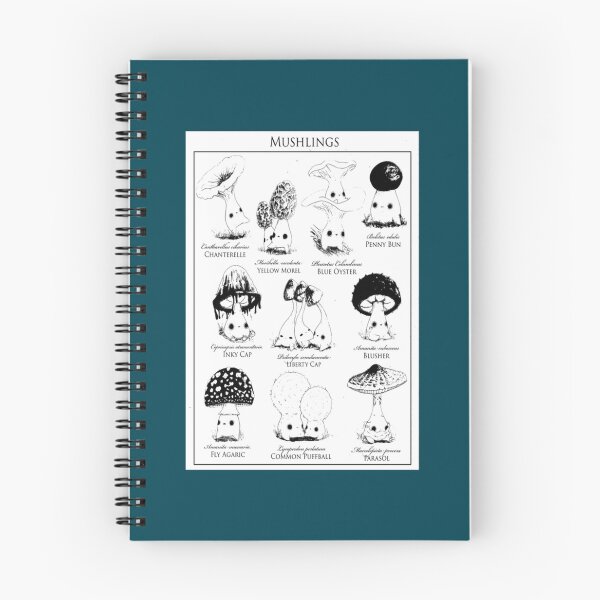 Item preview, Mushlings Mushroom Kawaii Illustration  B_amp_W   designed and sold by binhcao.