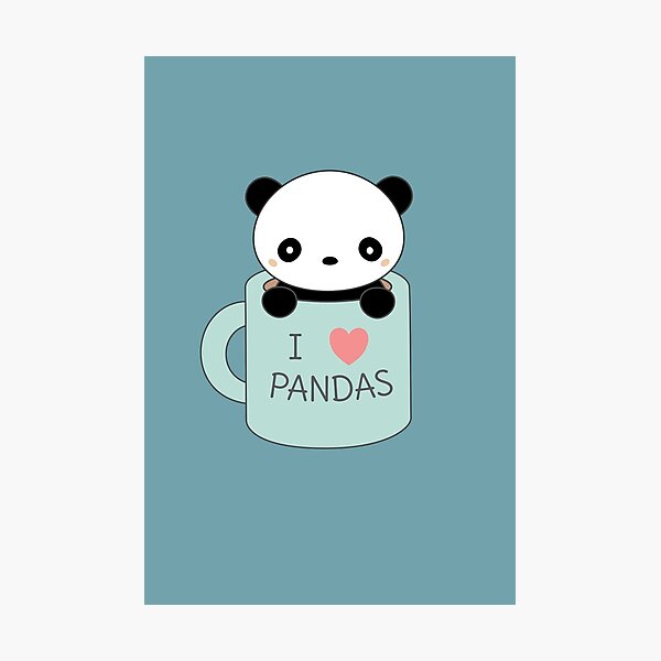 cute panda kawaii chibi | Photographic Print