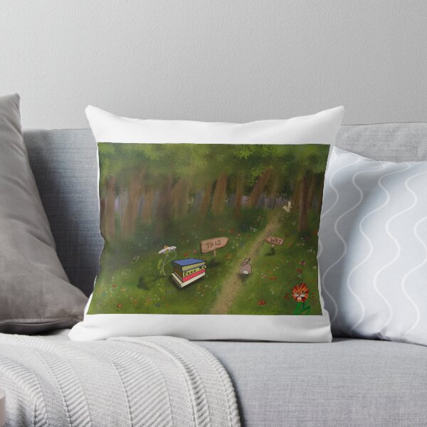 Bookish Wonderland Throw Pillow