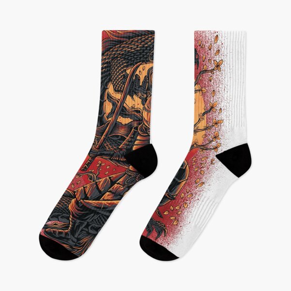 Item preview, Japanese Samuraider And Dragon With Cherry Blossoms designed and sold by neonabdrawn.