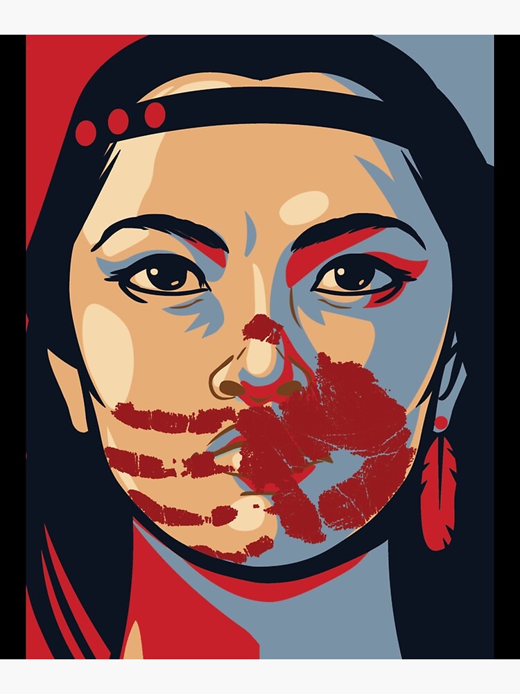 Discover MMIW Awareness Native American Woman Artwork For The Missing and Murdered Indigenous Women Version 2 Premium Matte Vertical Poster