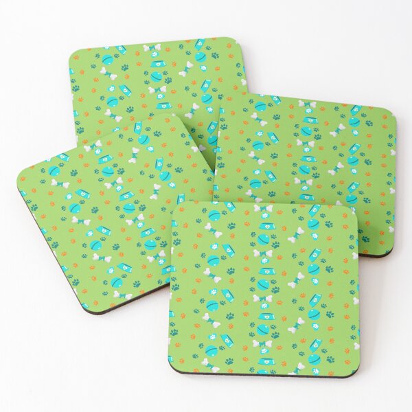 Item preview, Dog Seamless pattern with bones, steps and bowles designed and sold by skazka111.