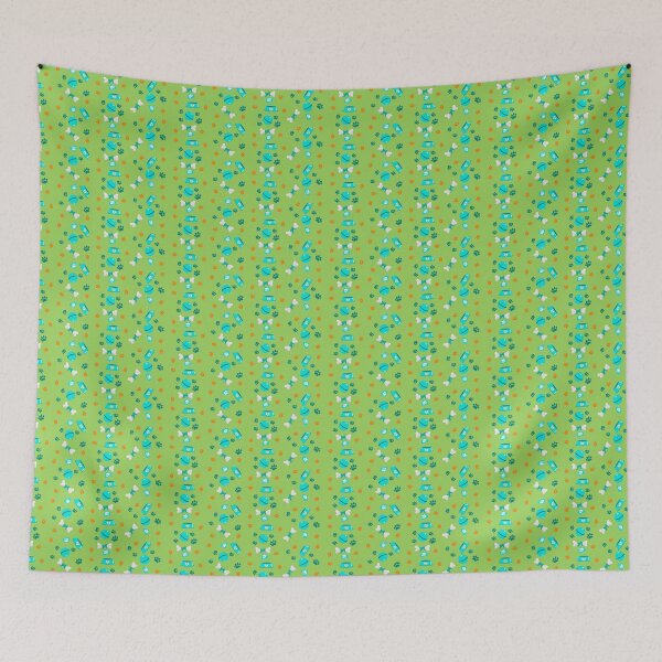 Item preview, Dog Seamless pattern with bones, steps and bowles designed and sold by skazka111.