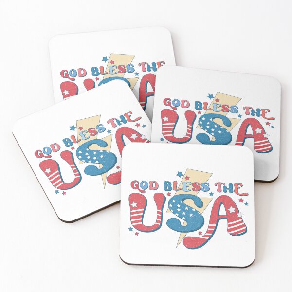Item preview, Retro Blue and Red God Bless The USA Lightning Bolt, American Memorial Day, 4th of July designed and sold by andieartco.