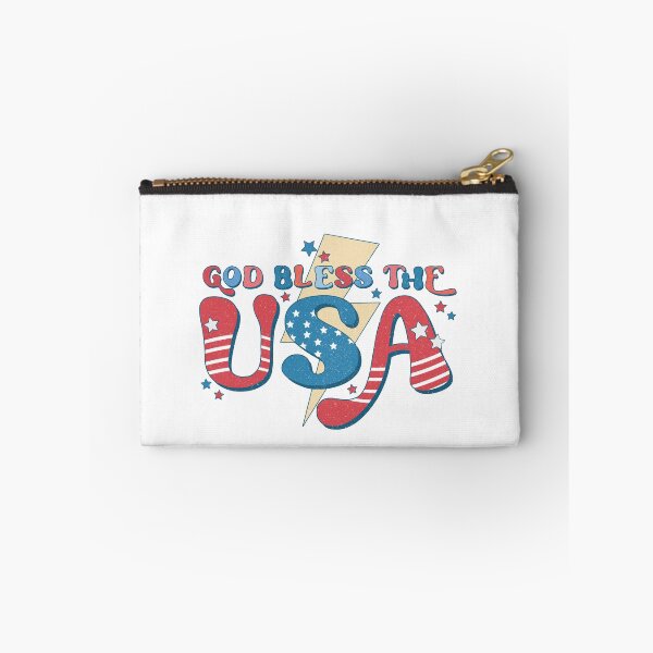 Item preview, Retro Blue and Red God Bless The USA Lightning Bolt, American Memorial Day, 4th of July designed and sold by andieartco.