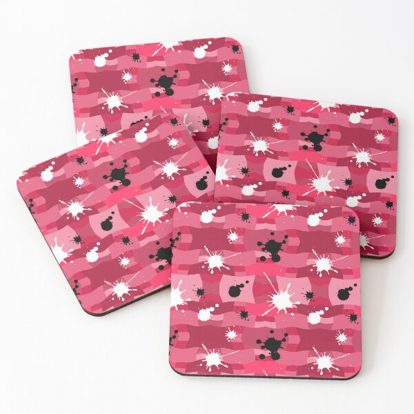 Item preview, Pink Camouflage with Black and White Ink Spots Pattern designed and sold by quinellie.