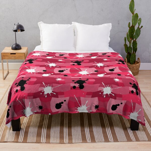 Item preview, Pink Camouflage with Black and White Ink Spots Pattern designed and sold by quinellie.