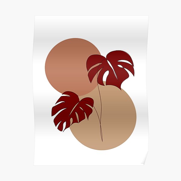 Heartstopper leaves, pink summer floral seamless pattern Poster