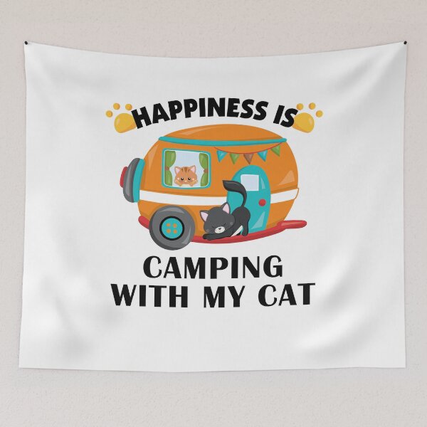 Item preview, Happiness is Camping With My Cat designed and sold by SpiritWestDesig.