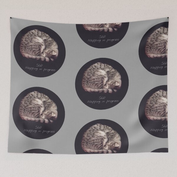Item preview, Shh! Napping in progress - cute kitty  designed and sold by Yankee Doodle Gandy.