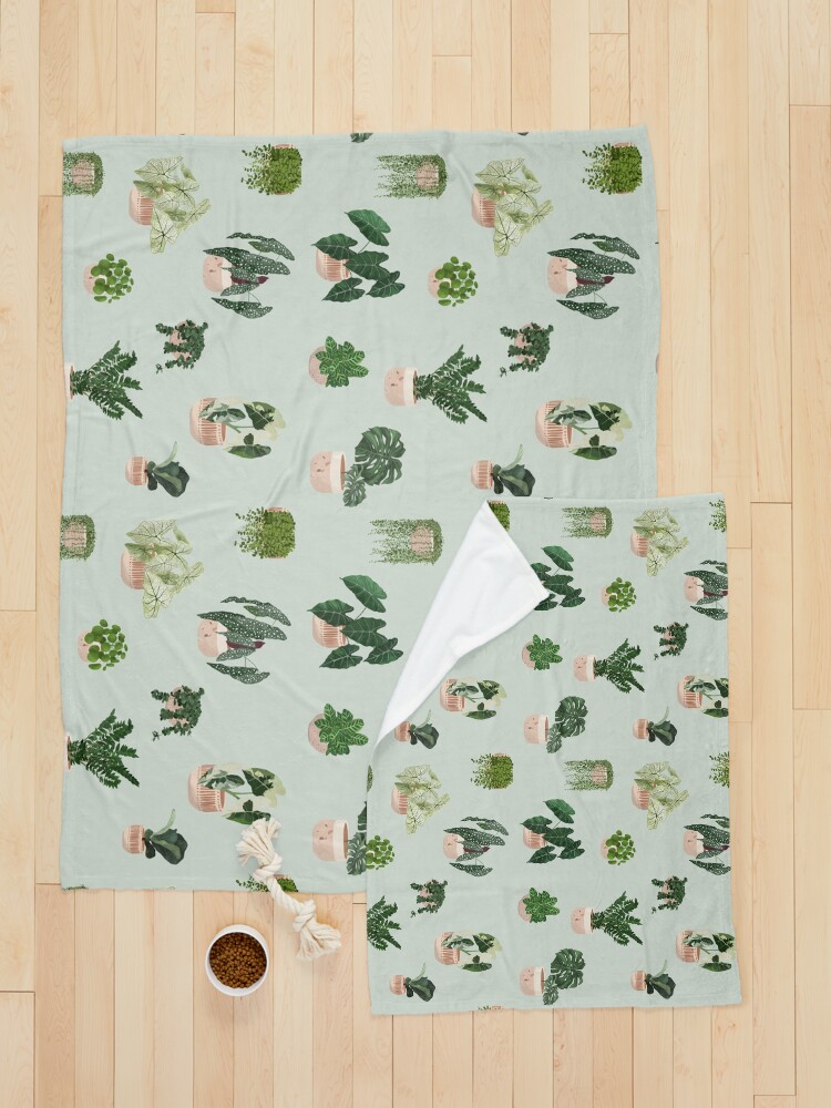 Alternate view of Trendy Plant Art, House Plants Pattern 2 Pet Blanket