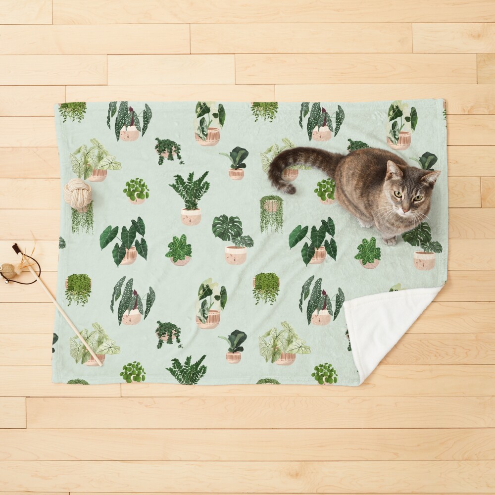 Trendy Plant Art, House Plants Pattern 2 Pet Blanket