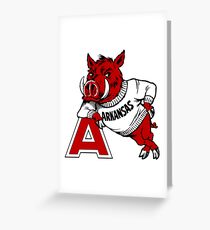 Vintage Arkansas Razorback Greeting Card