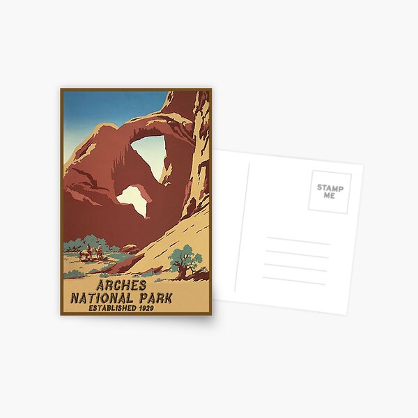 Arches National Monument Utah Moab Vintage Travel Decal Postcard
