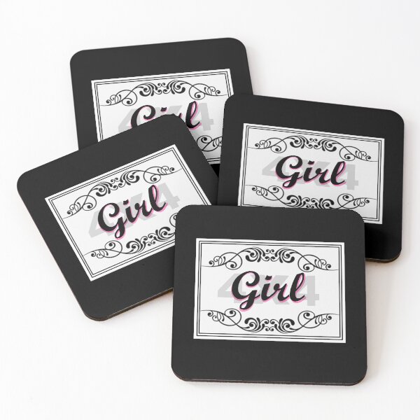 Item preview, 4x4 Girl - Black and Pink Text in Scroll Border designed and sold by MountMercantile.
