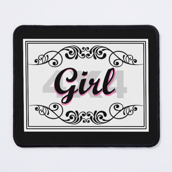 Item preview, 4x4 Girl - Black and Pink Text in Scroll Border designed and sold by MountMercantile.
