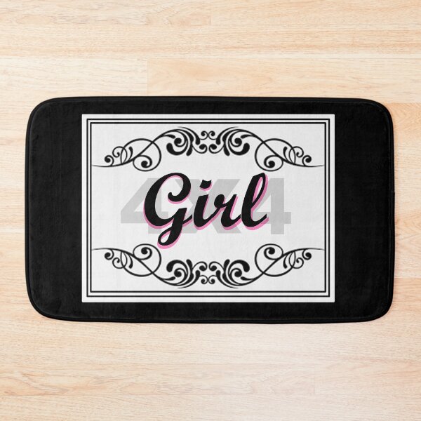 Item preview, 4x4 Girl - Black and Pink Text in Scroll Border designed and sold by MountMercantile.