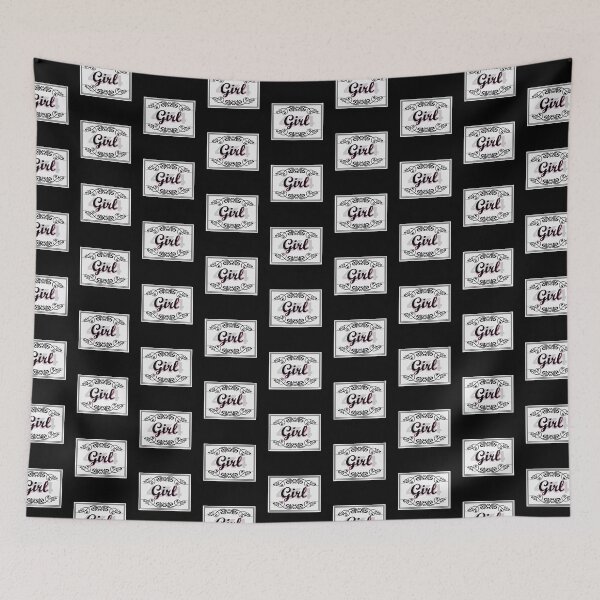 Item preview, 4x4 Girl - Black and Pink Text in Scroll Border designed and sold by MountMercantile.
