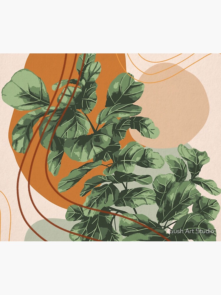 Mid Century Modern, Abstract Plant Illustration, Fiddle Leaf Fig Art by gusstvaraonica