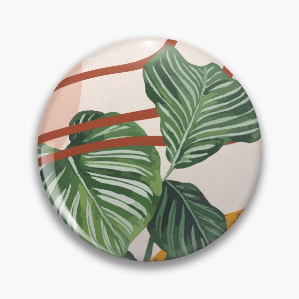 Item preview, Abstract, mid century modern calathea orbifolia plant illustration designed and sold by Ana Moguš.