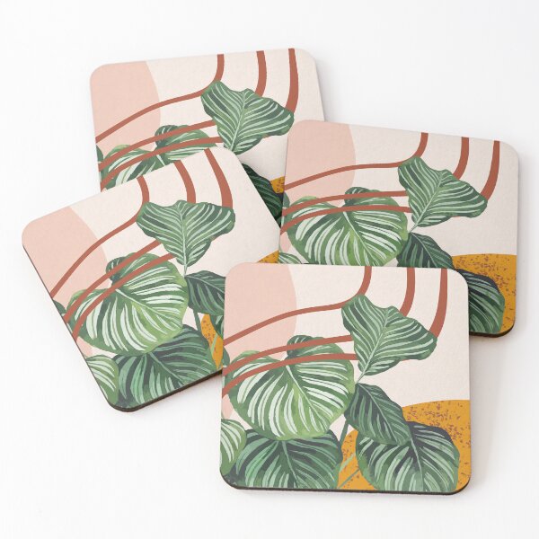 Item preview, Abstract, mid century modern calathea orbifolia plant illustration designed and sold by Ana Moguš.
