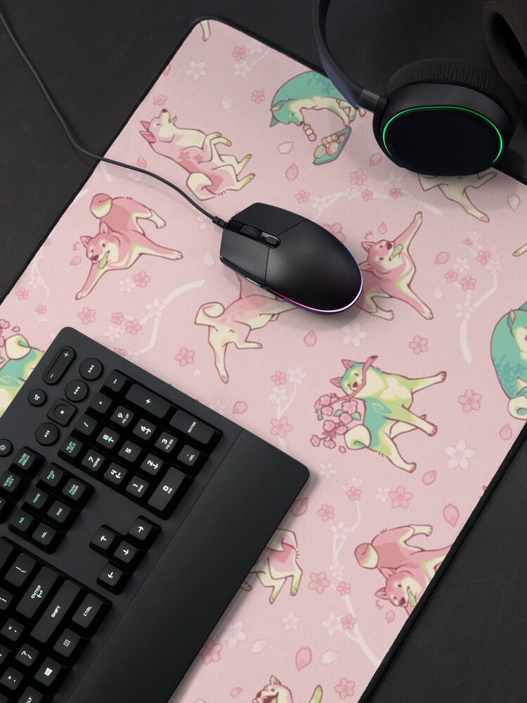 Alternate view of Shibakura & Matchinu in strawberry Mouse Pad