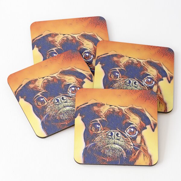 Item preview, Heat Sunset Portrait Puppy Pug Life Art designed and sold by TheWildFlix.