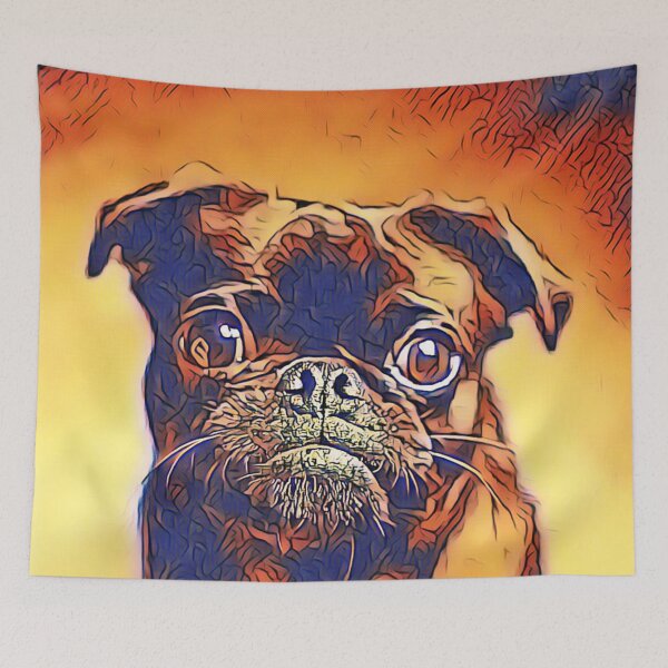 Item preview, Heat Sunset Portrait Puppy Pug Life Art designed and sold by TheWildFlix.