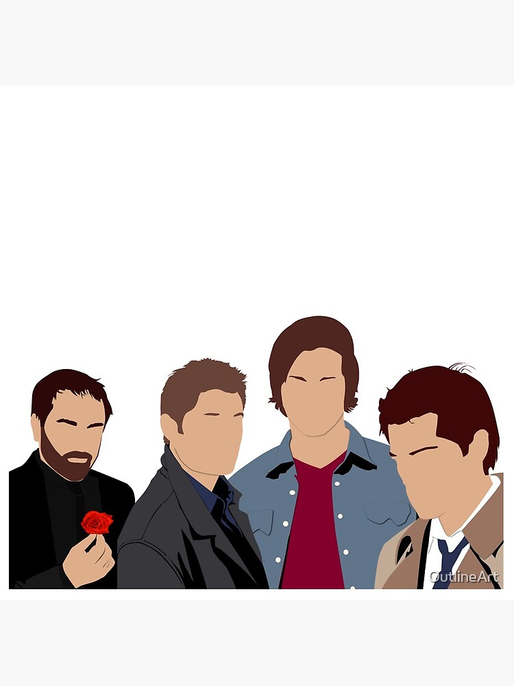 Supernatural - Sam, Dean, Castiel and Crowley by OutlineArt