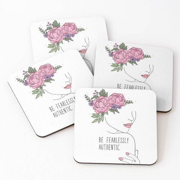 Item preview, Elegant Floral Line Art, Be Fearlessly Authentic, Motivational Quote designed and sold by andieartco.