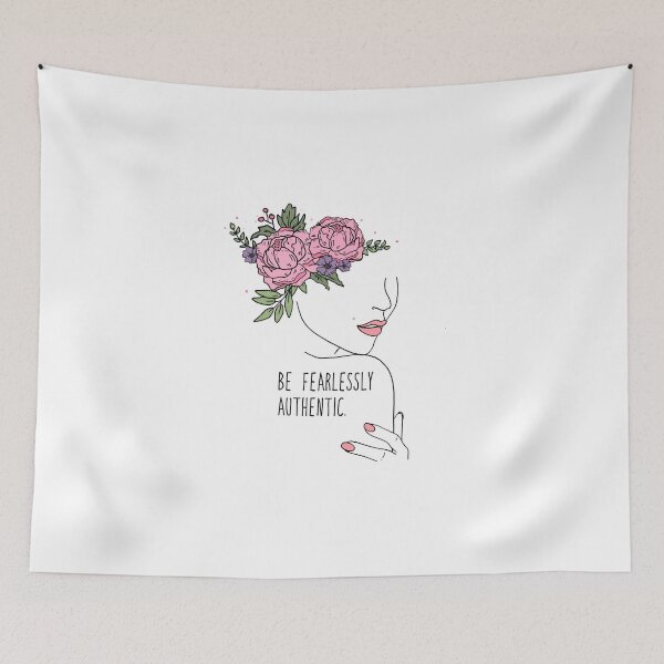 Item preview, Elegant Floral Line Art, Be Fearlessly Authentic, Motivational Quote designed and sold by andieartco.