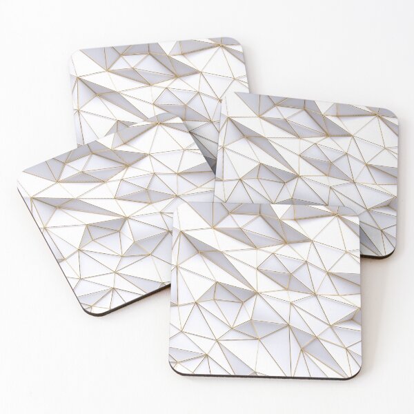 Item preview, Triangle Mesh 3D Modern Art -White and Gold- designed and sold by lematworks.