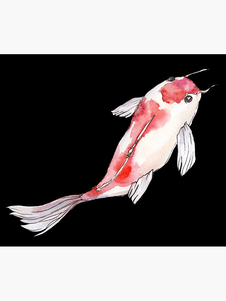 "Cherry Blossom Goldfish Flowers Watercolor" Poster for Sale by