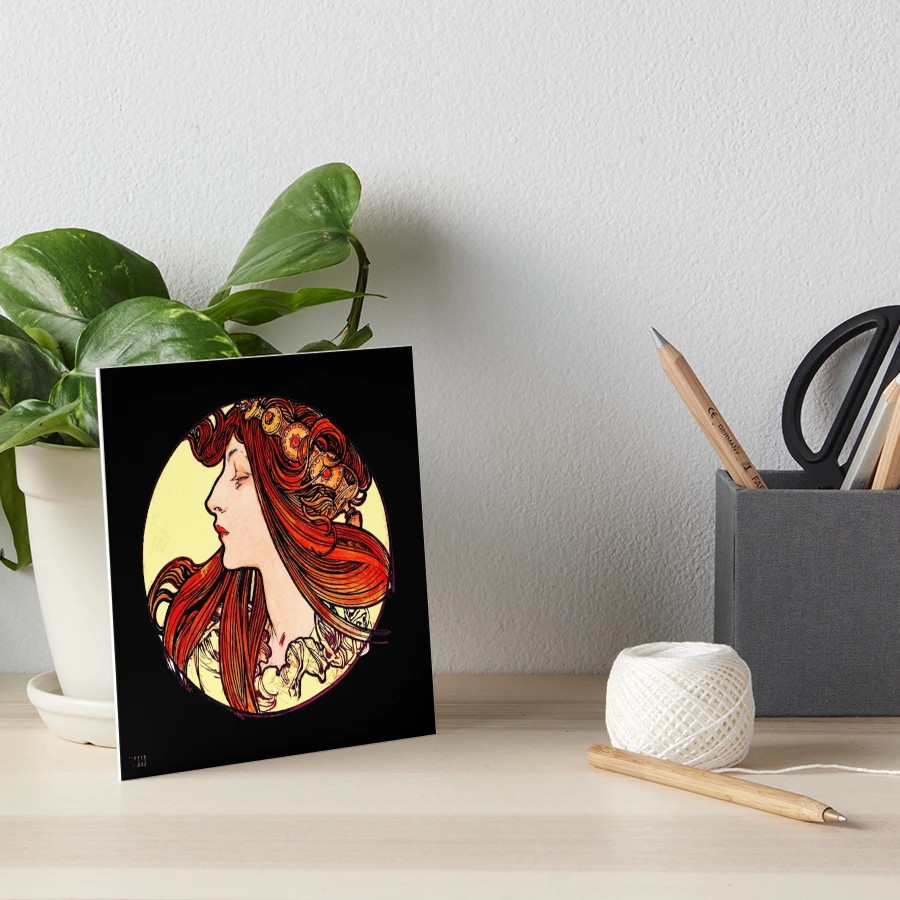 Art Nouveau Stained glass window by Alphonse Maria Mucha,Vintage