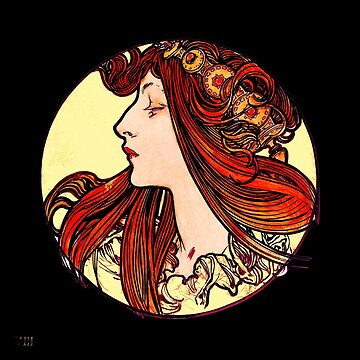 Art Nouveau Stained glass window by Alphonse Maria Mucha,Vintage