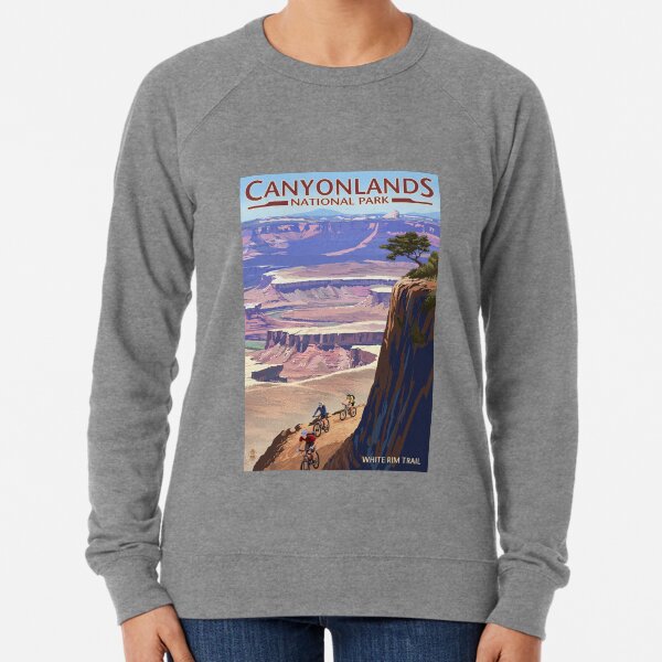 Canyonlands National Park Utah Vintage Travel Decal - White Rim Trail Lightweight Sweatshirt