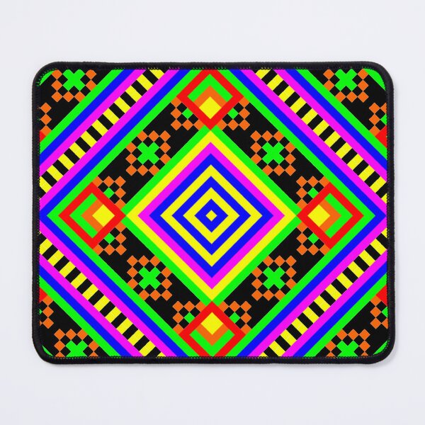 Item preview, Folk Rainbow Pyramid - Romb Mandala Pattern - Black - First Colorful Symbol designed and sold by GrandTartaria.