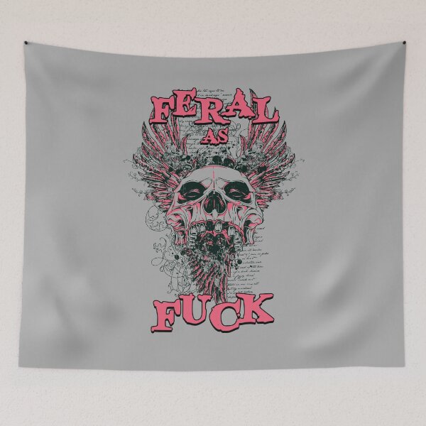 Item preview, Feral As Hell Pink Skull and Wings designed and sold by aventi24.