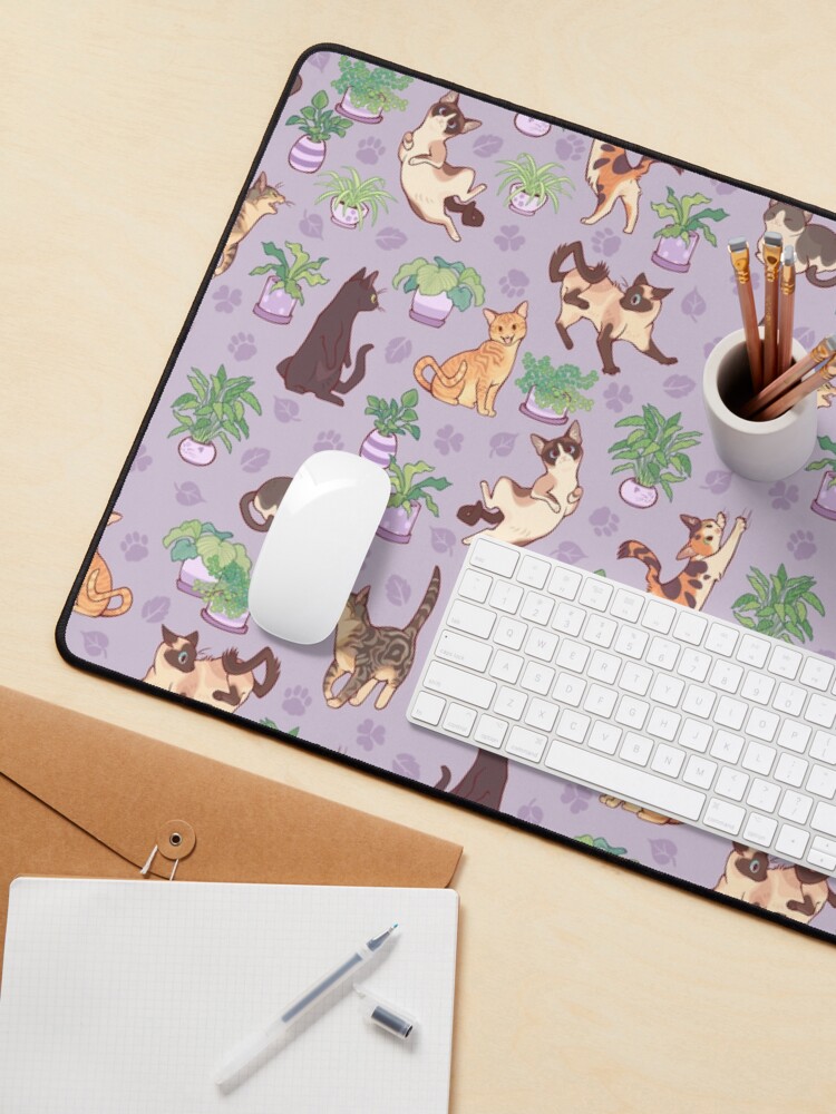 Alternate view of Cozy michis in lavender Mouse Pad