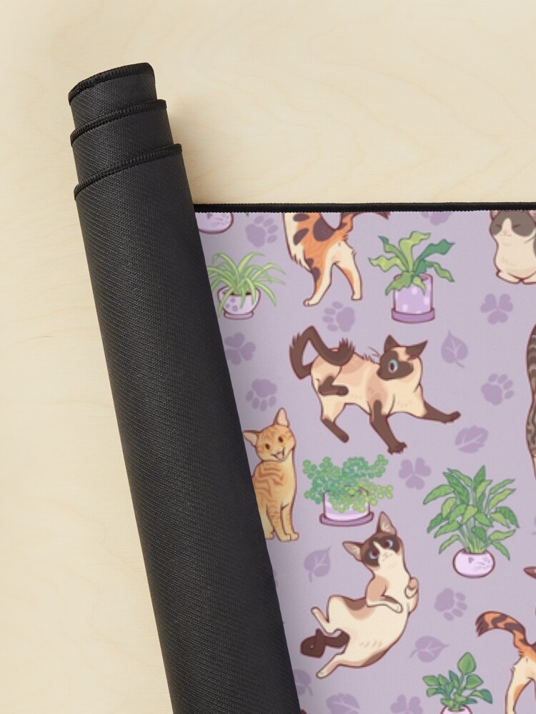 Alternate view of Cozy michis in lavender Mouse Pad