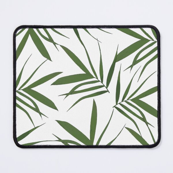 Item preview, GreenWhite Leaves decor designed and sold by PrintedDreams.