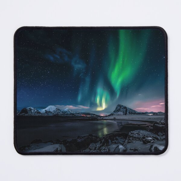 Item preview, magnetic northern lights skies above the sea at night designed and sold by ImRotem.