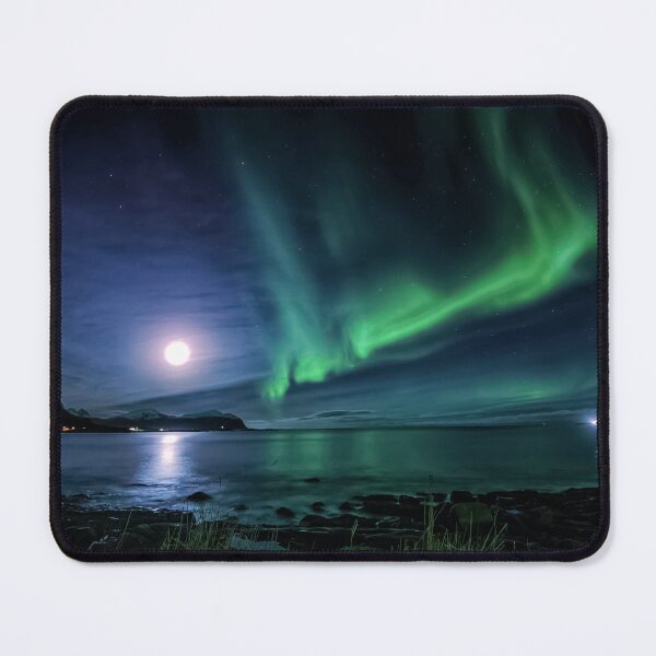 Item preview, phenomenon northern lights skies above the sea at night designed and sold by ImRotem.
