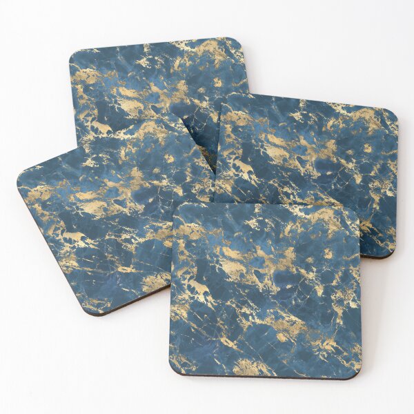 Item preview, Blue And Gold Marble  designed and sold by RED FIR.