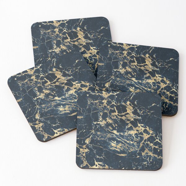 Item preview, Blue And Gold Marble  designed and sold by RED FIR.