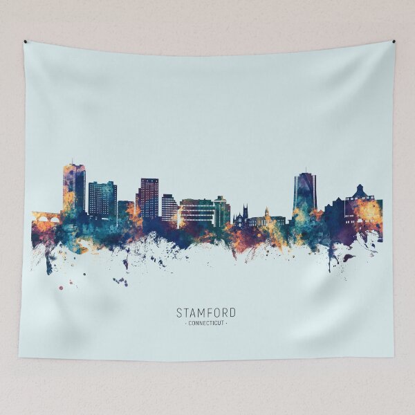 Item preview, Stamford Connecticut Skyline designed and sold by ArtPrints.