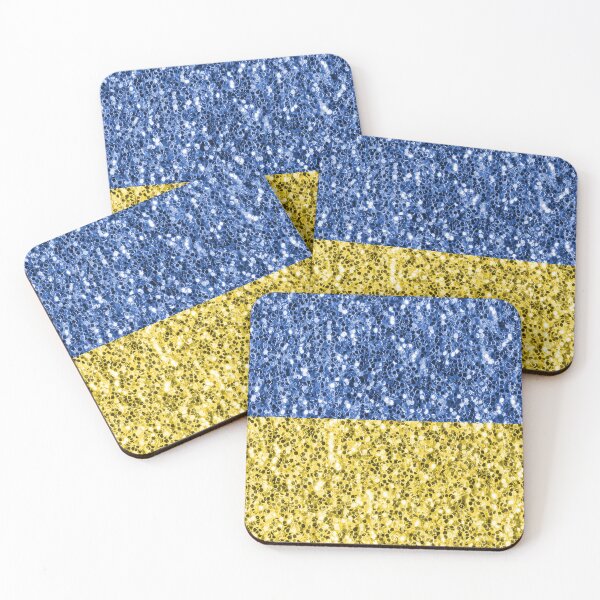 Item preview, Blue yellow Ukraine flag glitter faux sparkles (Photo of Glitter - Not Reflective)  designed and sold by PLdesign.