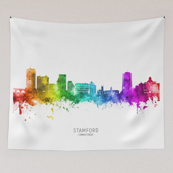 Item preview, Stamford Connecticut Skyline designed and sold by ArtPrints.